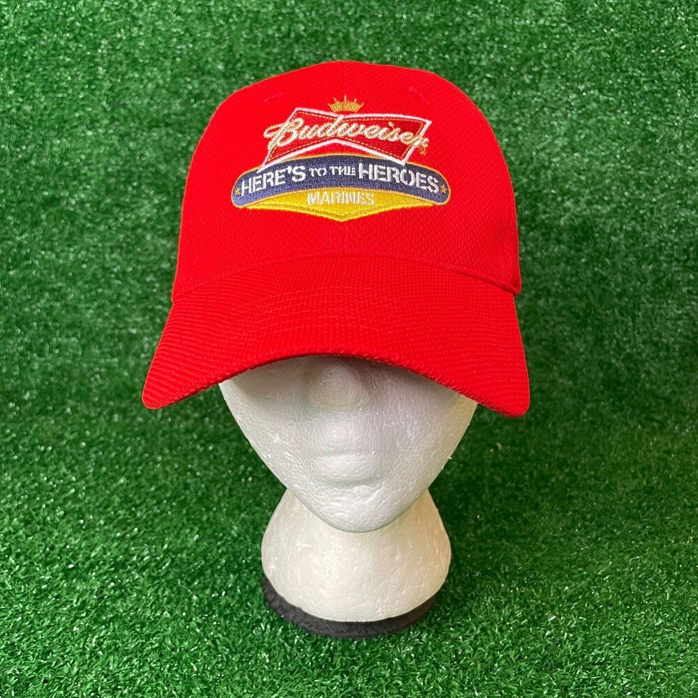 Budweiser Here is to the Heros Marines Baseball Cap Hat Adjustable OSFM